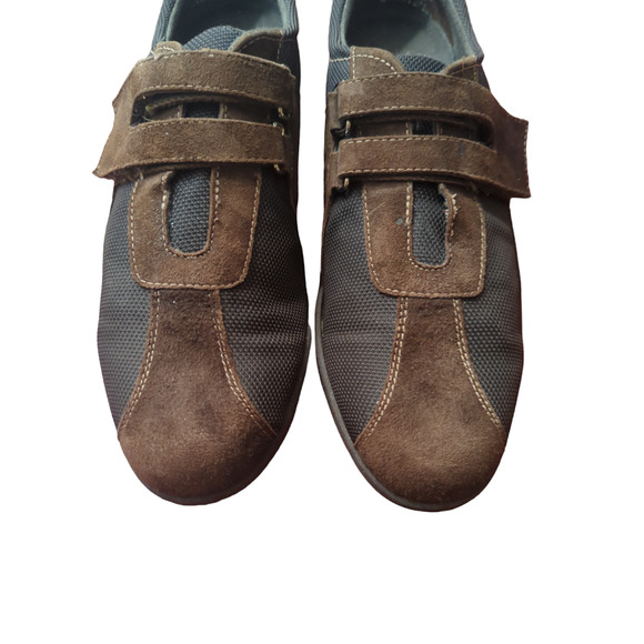 Munro Sport Joliet Brown Hook & Loop Comfort Sneaker Suede & Fabric Size 8 N - Picture 1 of 7